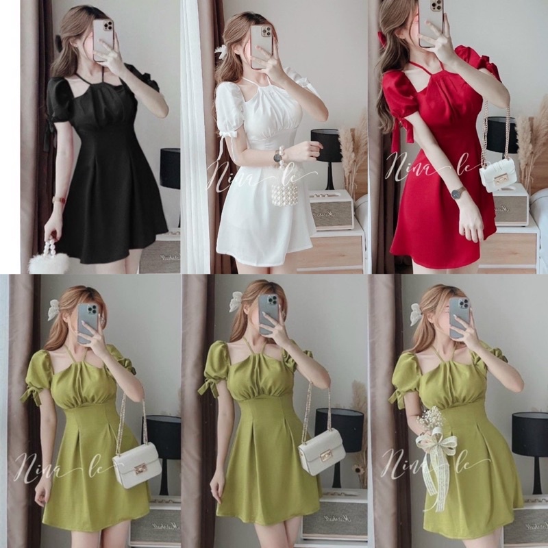 Đầm Cổ Yếm Bigsize 55kg Đến 100kg (M/L/XL/XXL)(Đầm Tết)