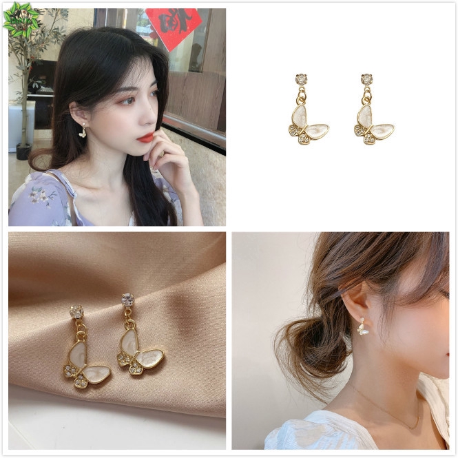 Bông Tai Hình Bướm Đính Đá Thanh Lịch Cho Nữ