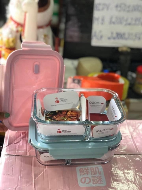 Hộp thuỷ tinh chia ngăn đựng thức ăn 2 ngăn