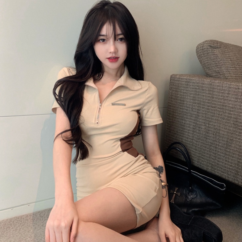 Đầm Perty ôm dáng khóa kéo phong cách Hàn Quốc