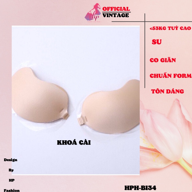 Miếng dán ngực đúc su cài trước siêu bám dính nâng ngực tạo khemặc áo hở lưng BI34