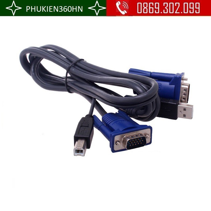 Cáp KVM USB 1.5m - Cáp nối bộ KVM