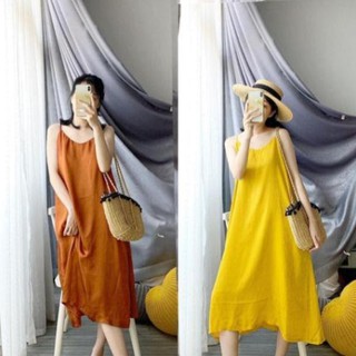 [Yến Trần] Váy đũi 2 dây maxi trơn