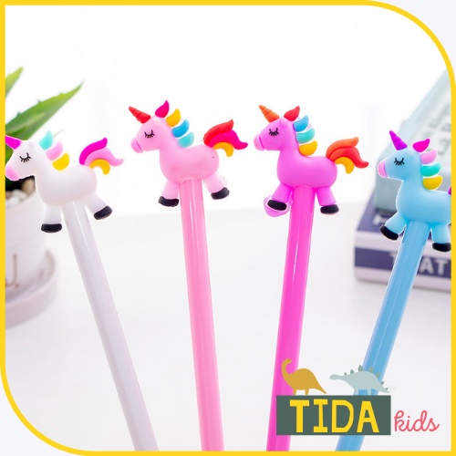 Bút Bi Nước Cute Hình Ngựa Pony ⚡️ HOT TREND ⚡️ Bút Gel Ngòi 0,5mm Dễ Thương Giá Rẻ, Văn Phòng Phẩm TiDa Kids Shop