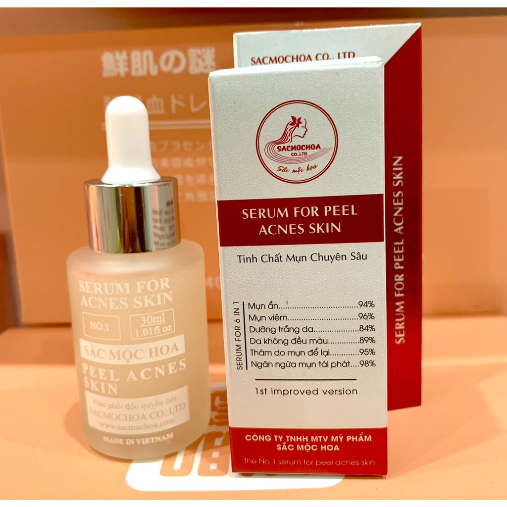 Serum Mụn Thâm sẹo (SERUM FOR PEEL ACNES SKIN) 6IN1 SẮC MỘC HOA 30m