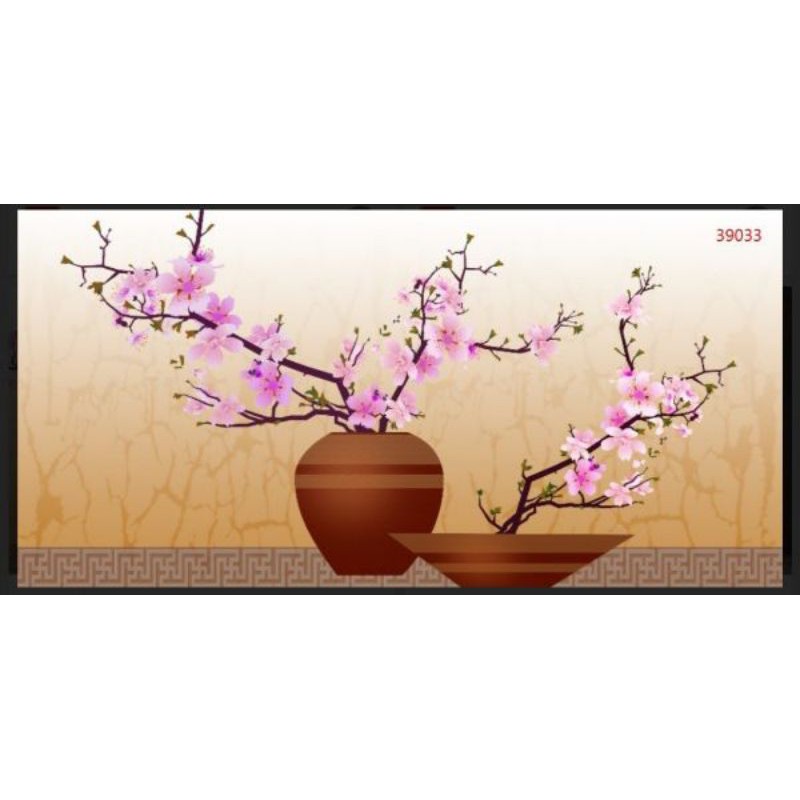 tranh dán tường 3D bình hoa
