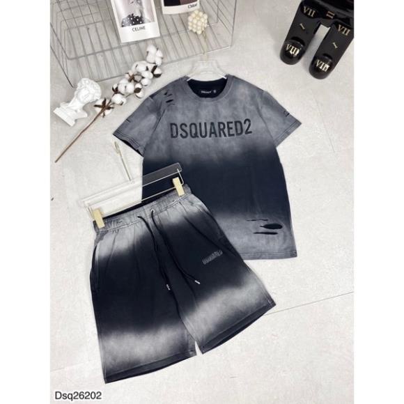 Quần Áo Nam DSQ Loang In Chữ Xịn Xò - Bộ DSQ Nam Rách Siêu Chất