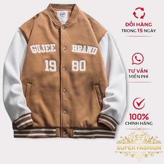 Áo Khoác Nam Nữ Bomber Nỉ Ngoại 1 Lớp Nỉ 1 Lớp Dù Thêu Họa Tiết Phối Tay Trắng Thời Trang Super Fashion