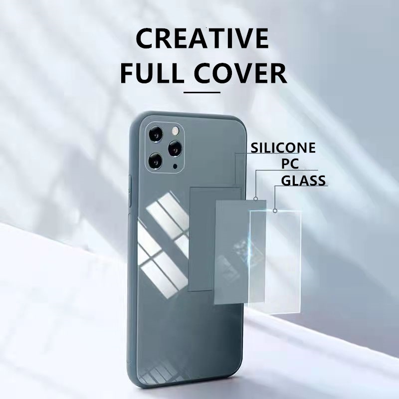 Ốp Tráng Gương Logo Táo Viền Vuông iP X XR XS 11 12 13 Pro Max - Minh An Saigon