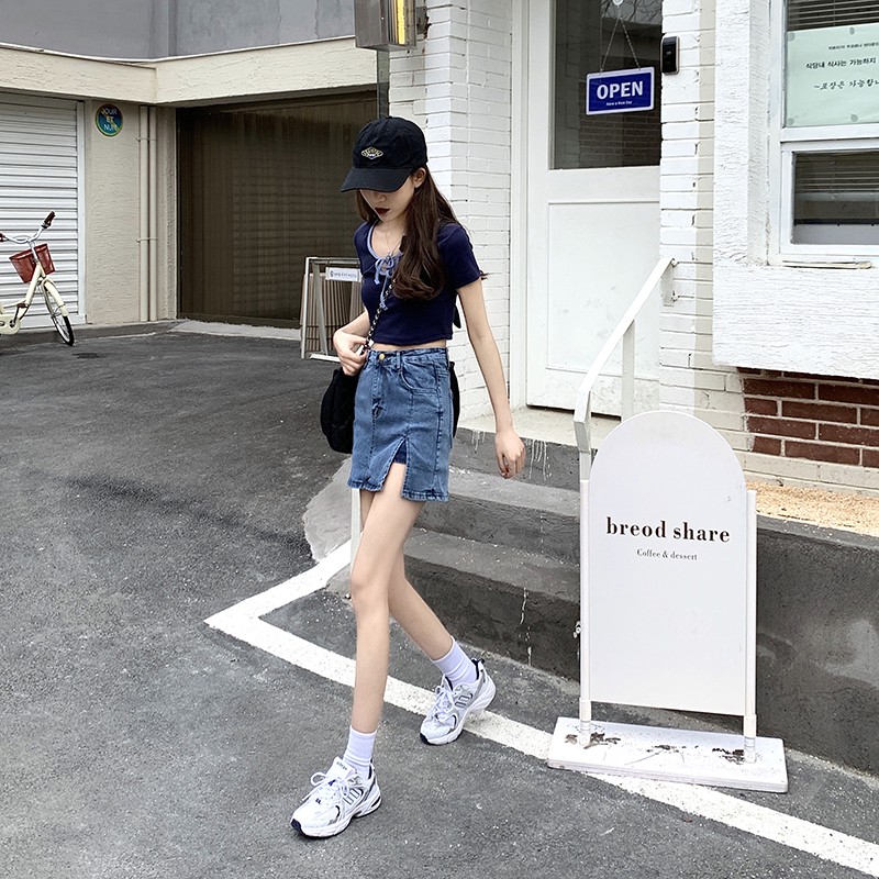 Chân Váy Jean Chữ A Lưng Cao Thời Trang Cho Nữ | BigBuy360 - bigbuy360.vn