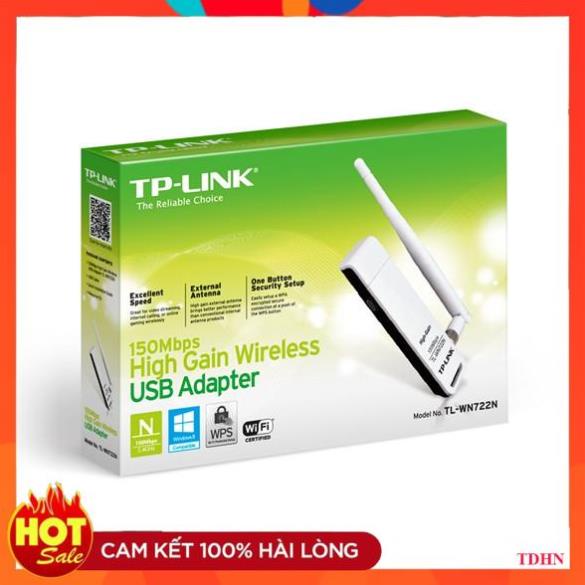 [Hãng] USB thu sóng wifi có An Ten TP-Link WN722N 150Mbps (Trắng)