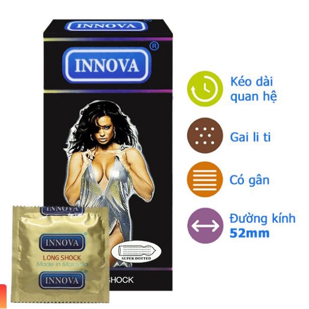 Bao cao su Innova Đen siêu gai (12c/hôp)
