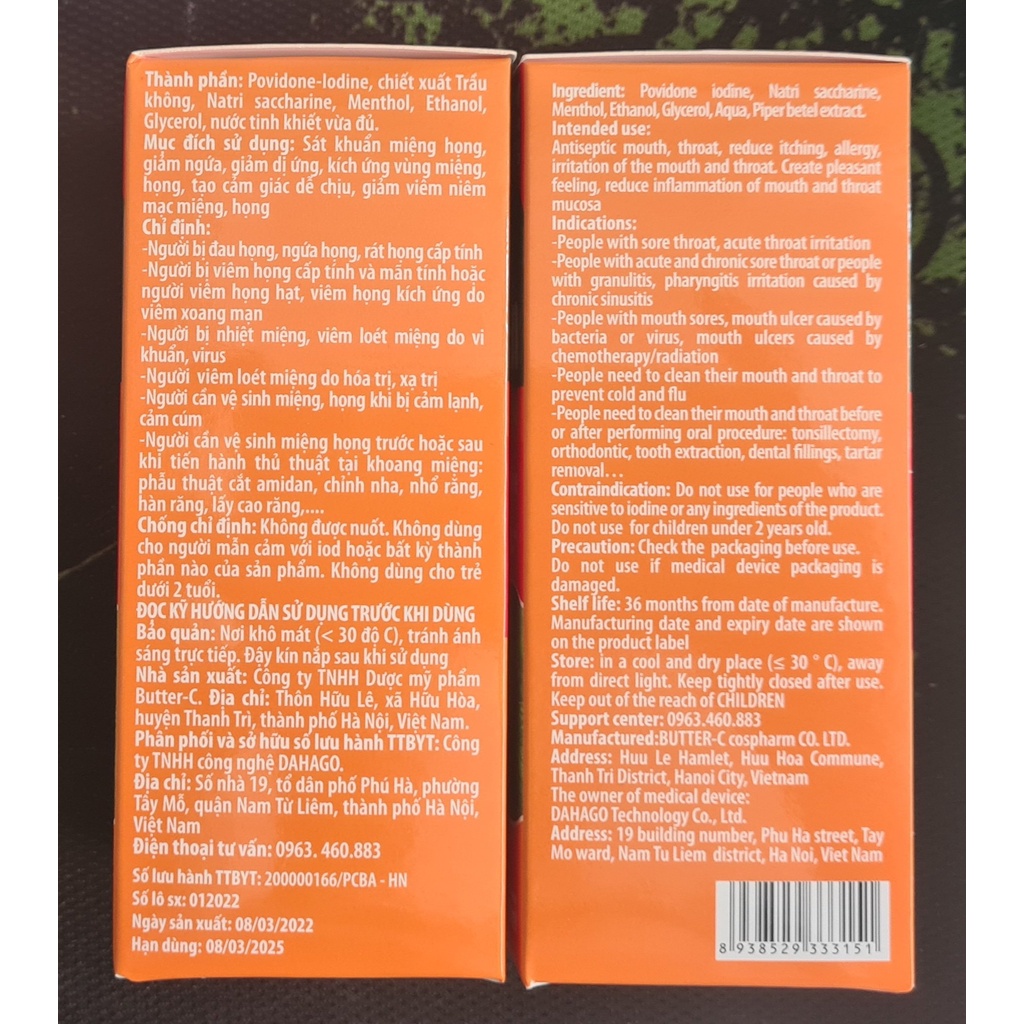 Dung Dịch Súc Họng - Súc Miệng Betafen 150ml - Chứa Povidone Iodine giúp sát khuẩn, chống viêm miệng họng hiệu quả