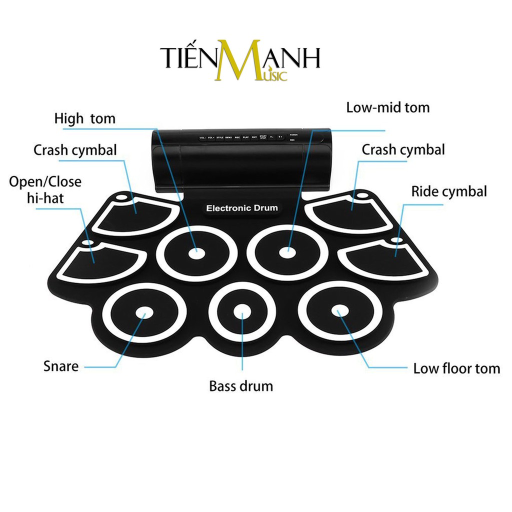 [Hỗ trợ kết nối máy tính] Bộ Trống điện tử 9 Mặt Konix MD760 - Electronic Drum Kit Ultra Portable 9 Pad  Digital