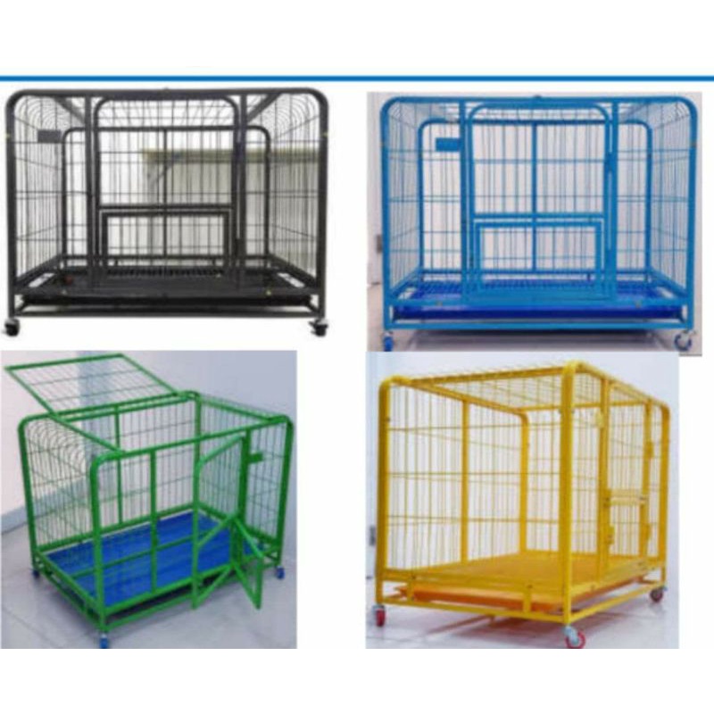 Chuồng sắt ống hộp có bánh xe cao cấp 65x90 cao 85