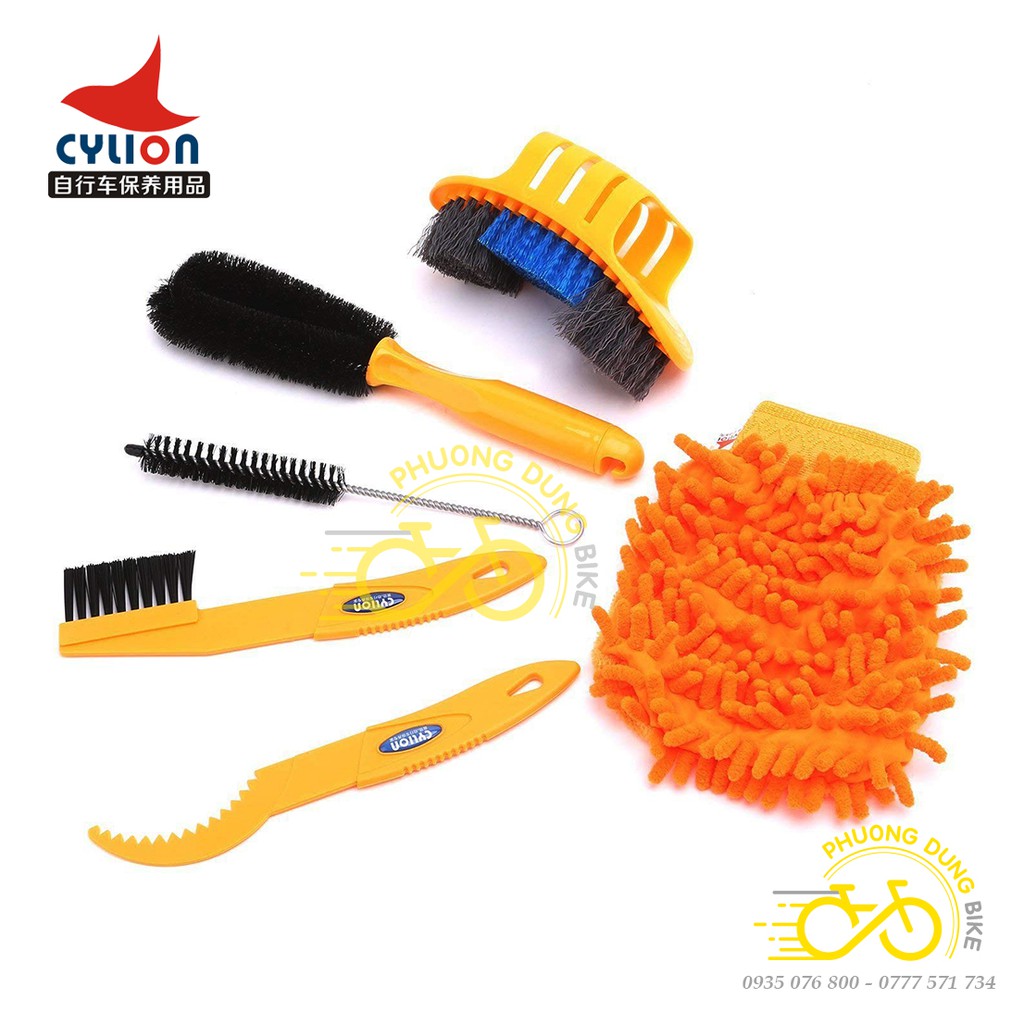Bộ vệ sinh lau chùi rửa xe đạp CYLION 6 món