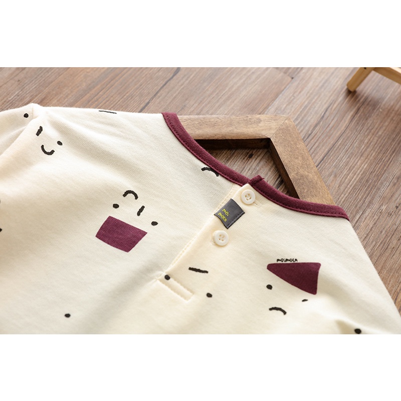 Bộ bé trai & bé gái trắng hình học moimojn