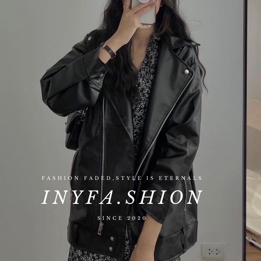 👑👑-Áo khoác da nữ,áo da nữ dáng rộng form cứng dày dặn hàng loại 1 cao cấp unisex