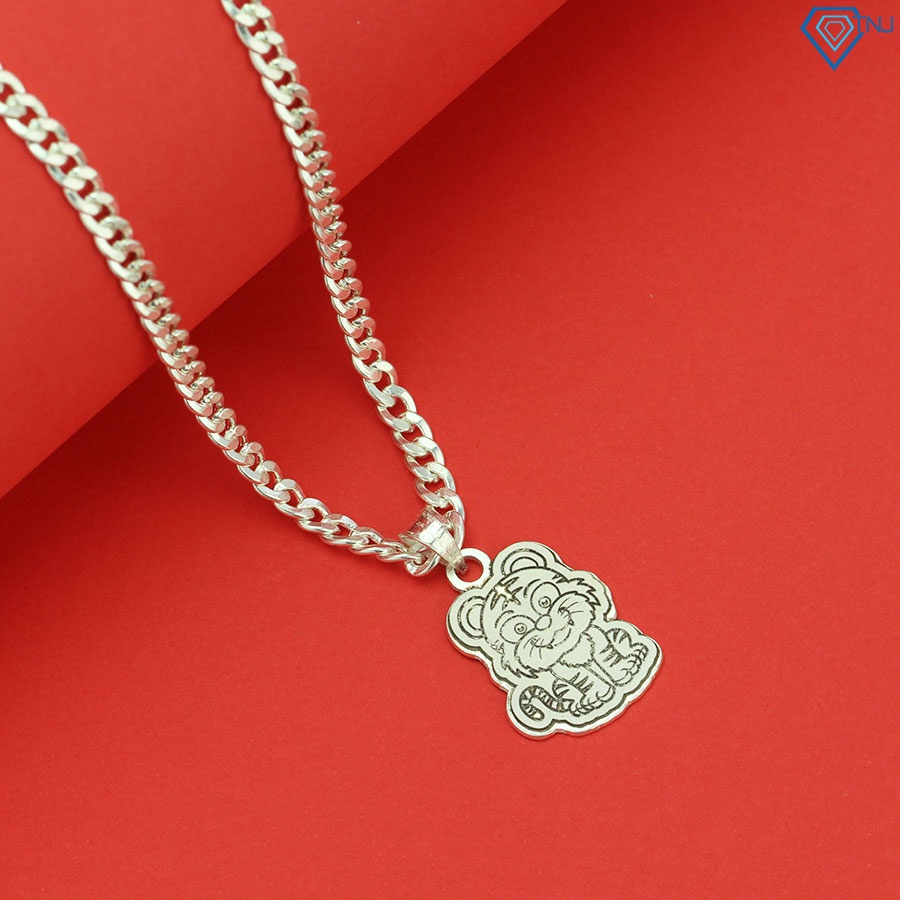 Dây chuyền bạc cho bé tuổi dần hình con hổ khắc tên DCT0048 Trang Sức TNJ