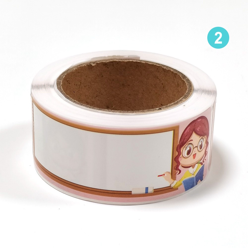 Cuộn 120 miếng dán họa tiết hoạt hình dễ thương dùng trang trí hộp quà / đồ thủ công