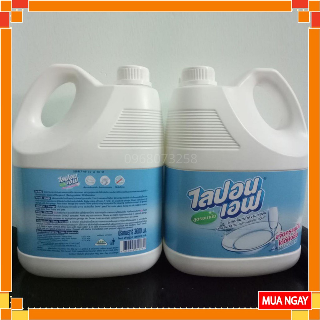 Nước Rửa Chén Lipon Không Mùi 3600ml – Nước Rửa Bát Thái Lan – Dầu Rửa Bát Sạch Dầu Mỡ