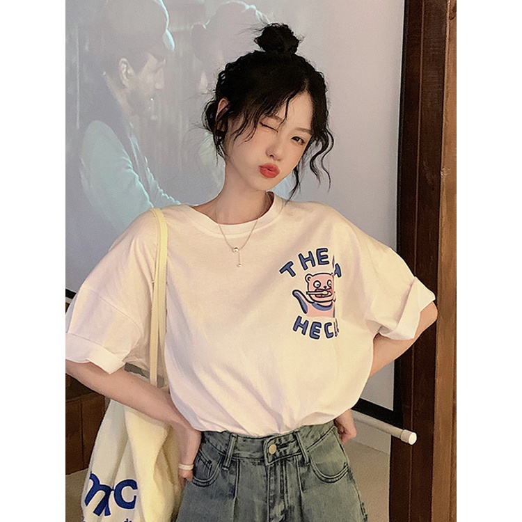 NRVP Áo Thun Nữ Tay Ngắn In Hình Phong Cách Hàn Quốc Thời Trang Mùa Hè 2022