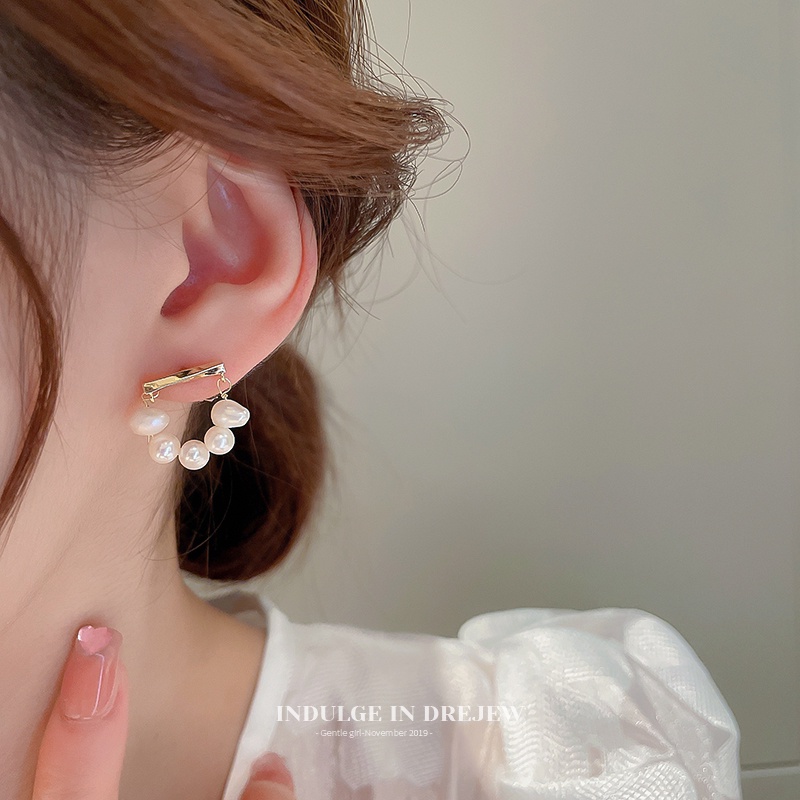 Khuyên Tai Tròn Đính Ngọc Trai Phong Cách Hàn Quốc Mới 2022 S925