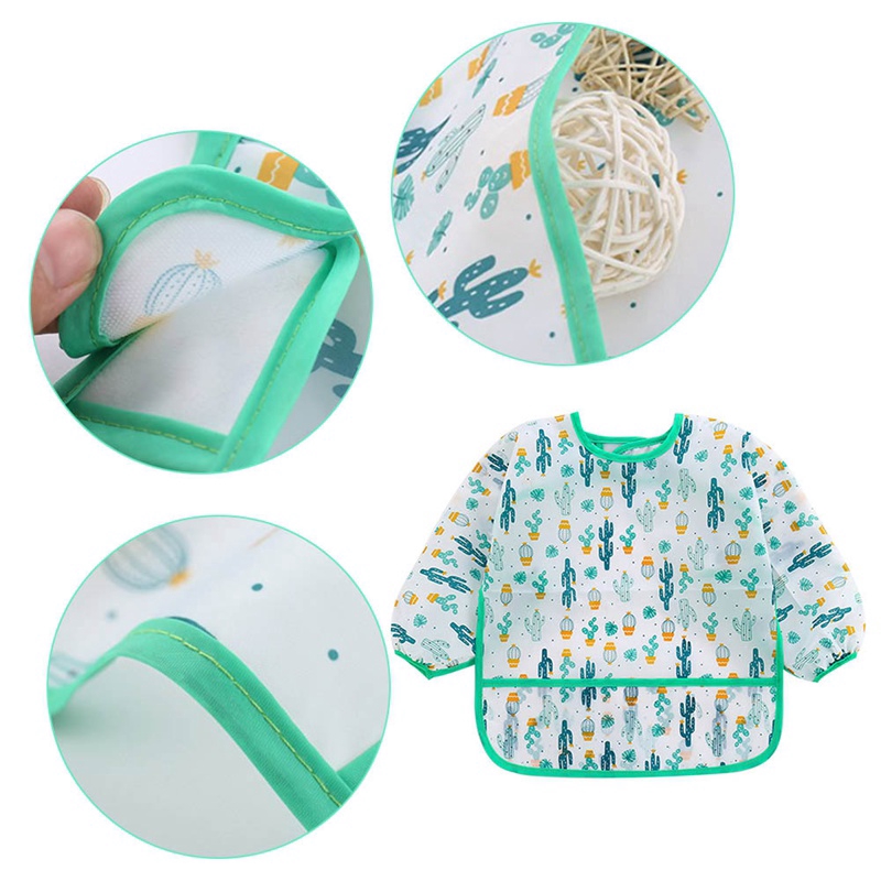 Yếm ăn dài tay chống thấm nước tiện dụng cho trẻ nhỏ
