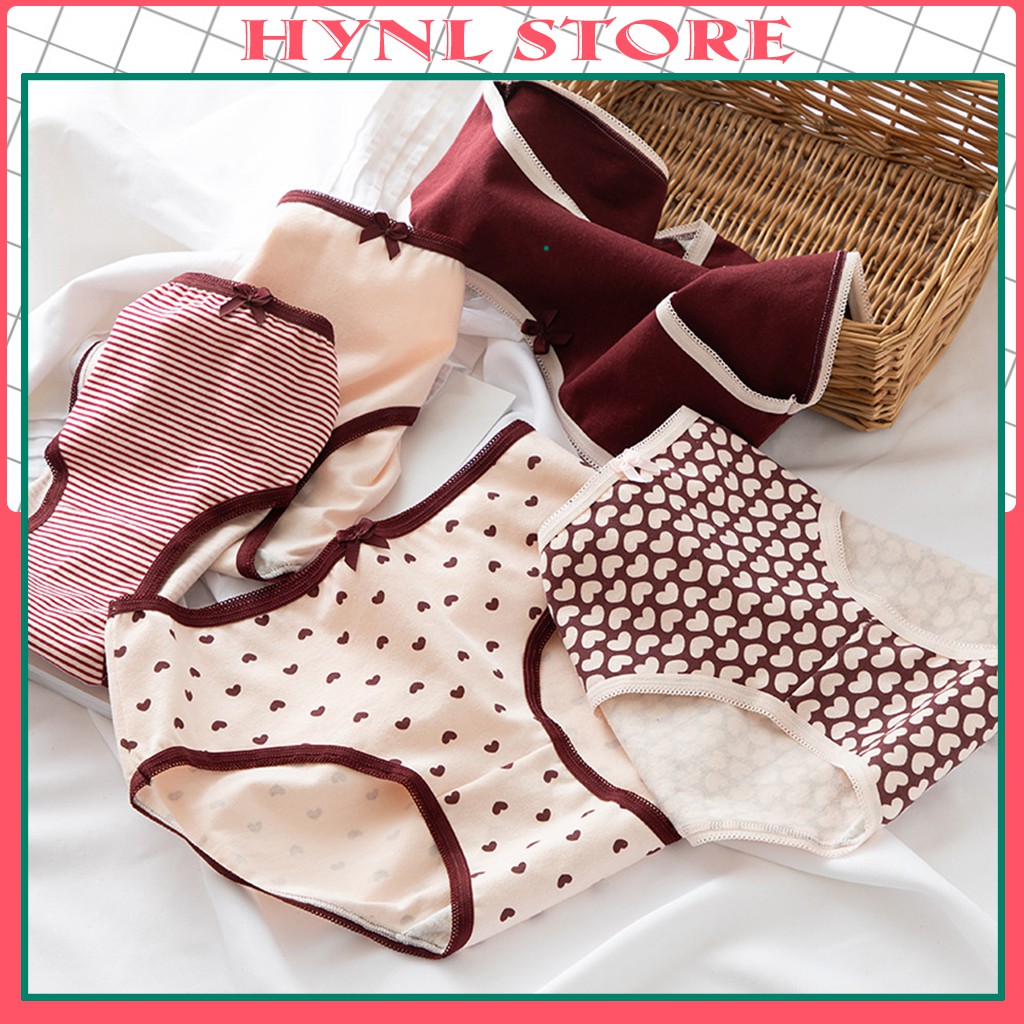 Quần Lót Nữ Cotton Kháng Khuẩn Chất Liệu Bông Họa Tiết Xinh Xắn H313