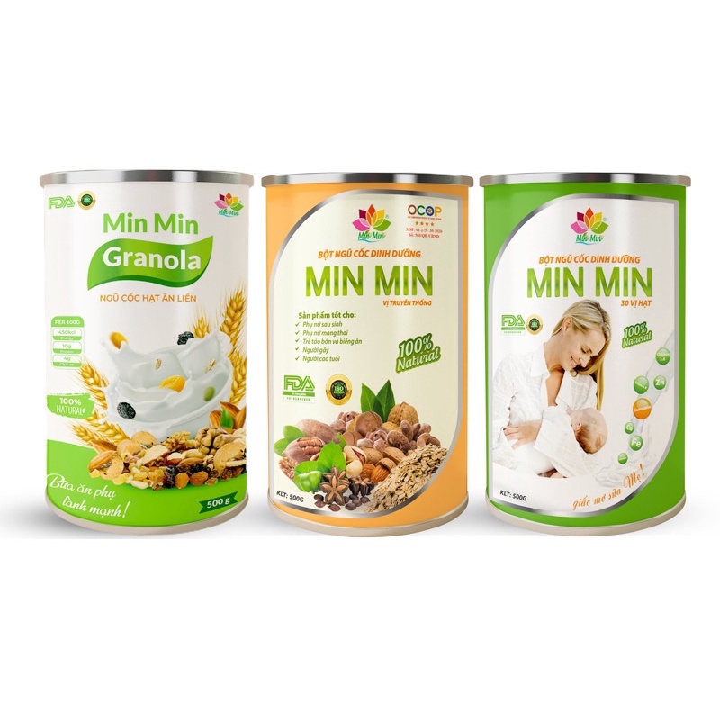 [Chính hãng] Bột ngũ cốc dinh dưỡng-  bầu - lợi sữa Min Min 29-30 hạt cao cấp gọi sữa về trong 7 ngày