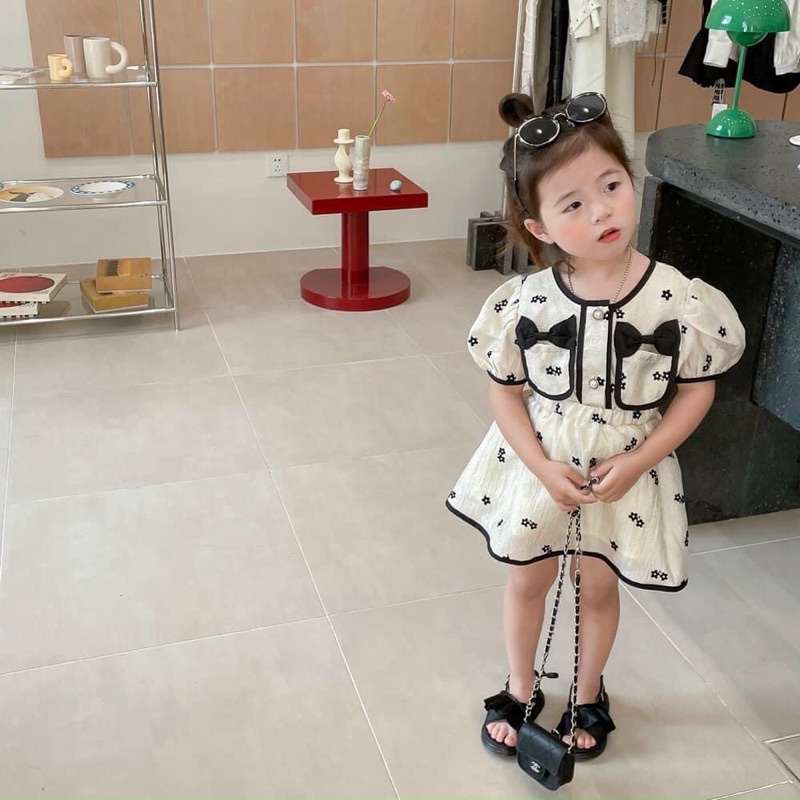 ( ảnh thật ) set bé gái hoa bi