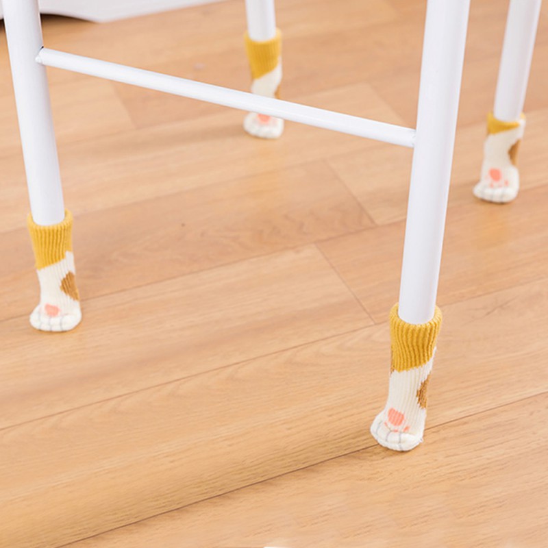 Bộ 4 miếng bọc chân bàn chống trượt hình chân mèo sáng tạo kiểu Nhật Bản