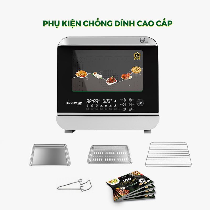 Nồi chiên hơi nước Dreamer DKA-SAF118W 18 lít với 14 chức năng nấu kết hợp, bảo hành 12 tháng