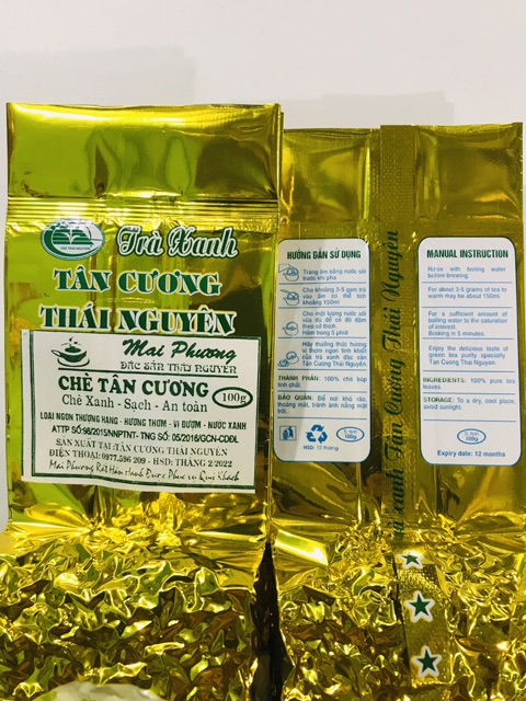 Trà xanh Tân Cương Thái Nguyên gói 100g (hiệu Mai Phương)