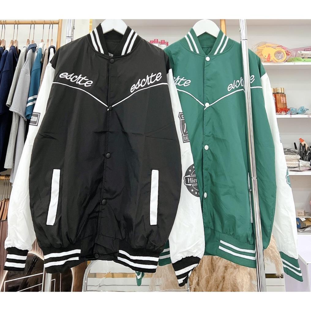 Áo Khoác Gió Bomber Chất Dù Harley Dáng Rộng  Phối Tay Unisex Basic