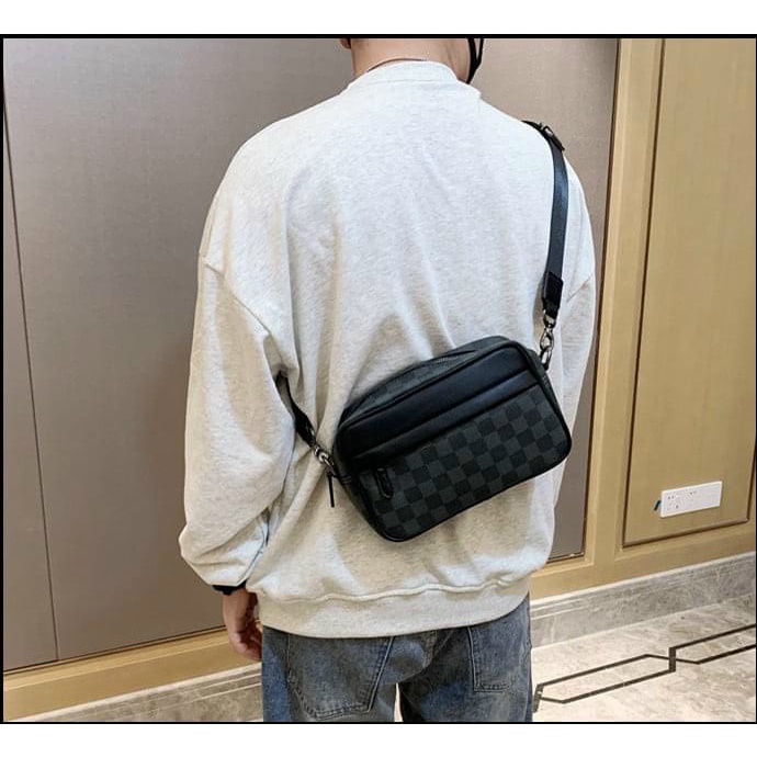 Túi Đeo Chéo Unisex Sọc Caro Hot Trend