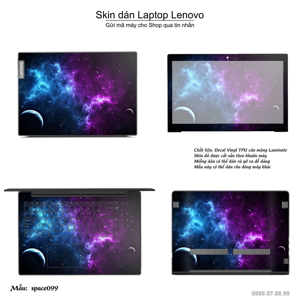Skin dán Laptop Lenovo in hình không gian nhiều mẫu 17 (inbox mã máy cho Shop)