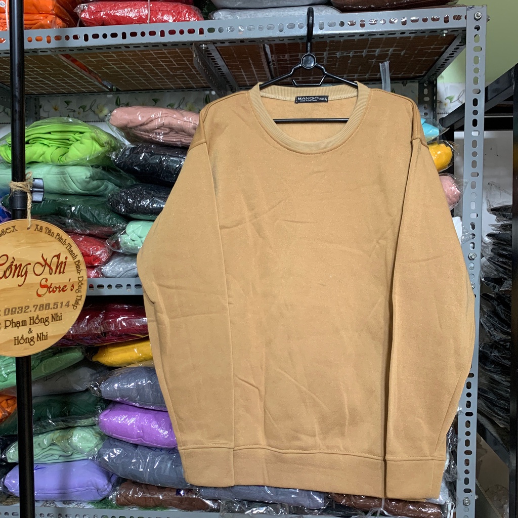 Áo Sweater Trơn Ulzzang Unisex Màu Nude Chất Nỉ Bông Cao Cấp Dáng Rộng Nam Nữ - MM