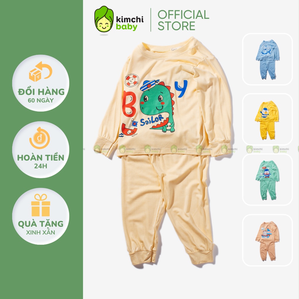 Bộ Dài Tay Cho Bé Trai, Bé Gái Minky Mom Vải Thun Lạnh Hoạ Tiết Gấu Trượt Ván, Đồ Bộ Dài Tay Cho Bé Mặc Nhà MKMTD2205