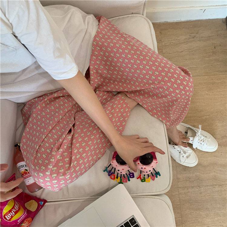 Ms.C💘 Quần dài mặc ở nhà in hình họa tiết hoạt hình thời trang mùa hè | BigBuy360 - bigbuy360.vn