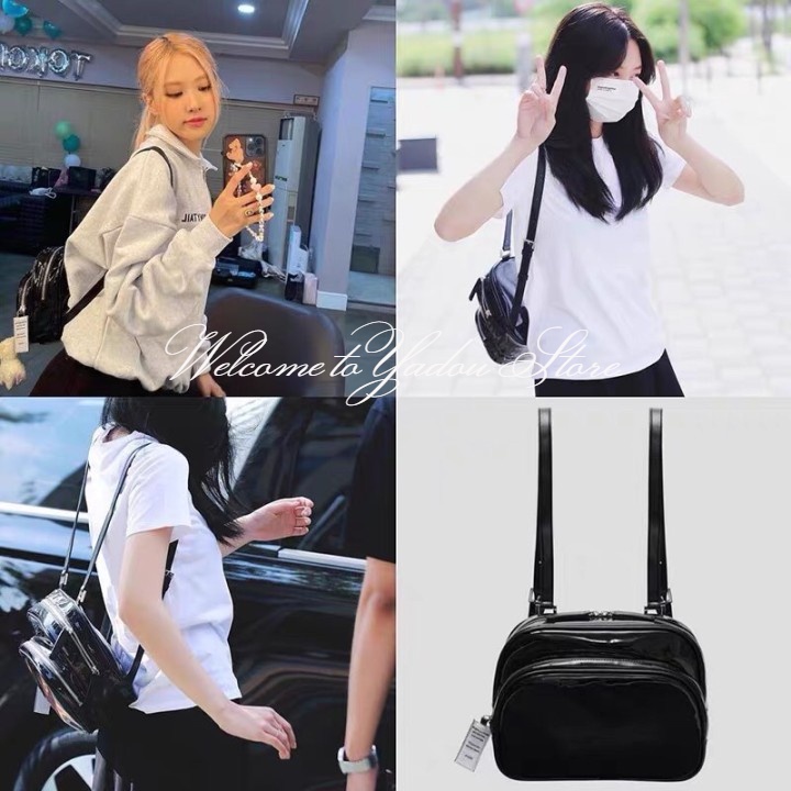 Balo YADOU da bóng hình vuông màu trơn dễ phối đồ phong cách Jennie và Rose Blackpink cho nữ
