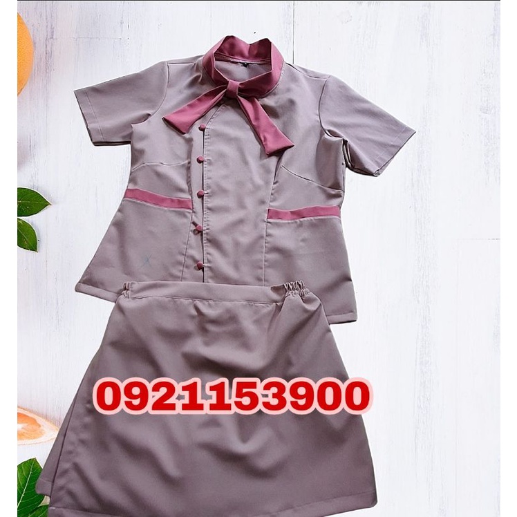 Đồng phục spa màu xám hồng | BigBuy360 - bigbuy360.vn