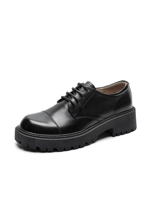 ẢNH THẬT CÓ SẴN Giày Oxford Nữ Mũi Tròn da mềm cao cấp fullbox hà nội oxfords đế 5cm 5p răng cưa da trơn lì mịn 0225 | BigBuy360 - bigbuy360.vn