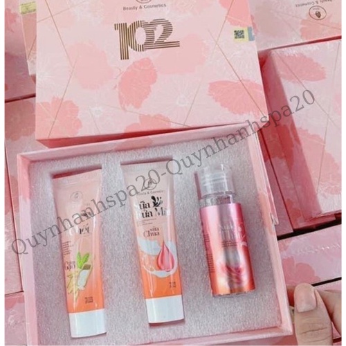 Bộ chăm sóc da chuyên sâu 102 Olic QuynhAnhSpa sữa rửa mặt, tẩy da chết, nước thần