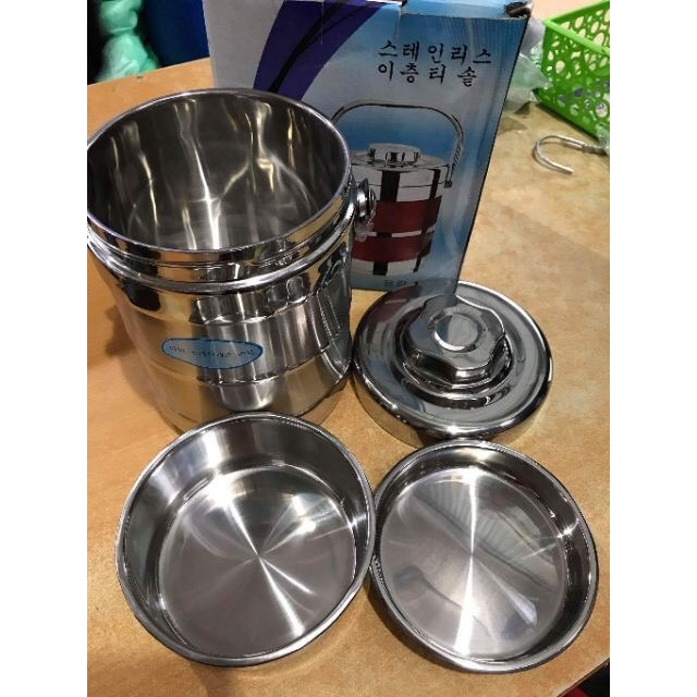 [HÀNG LOẠI 1] CẶP LỒNG INOX GIỮ NHIỆT 3 TẦNG 1L4 PHONG CÁCH HÀN QUỐC