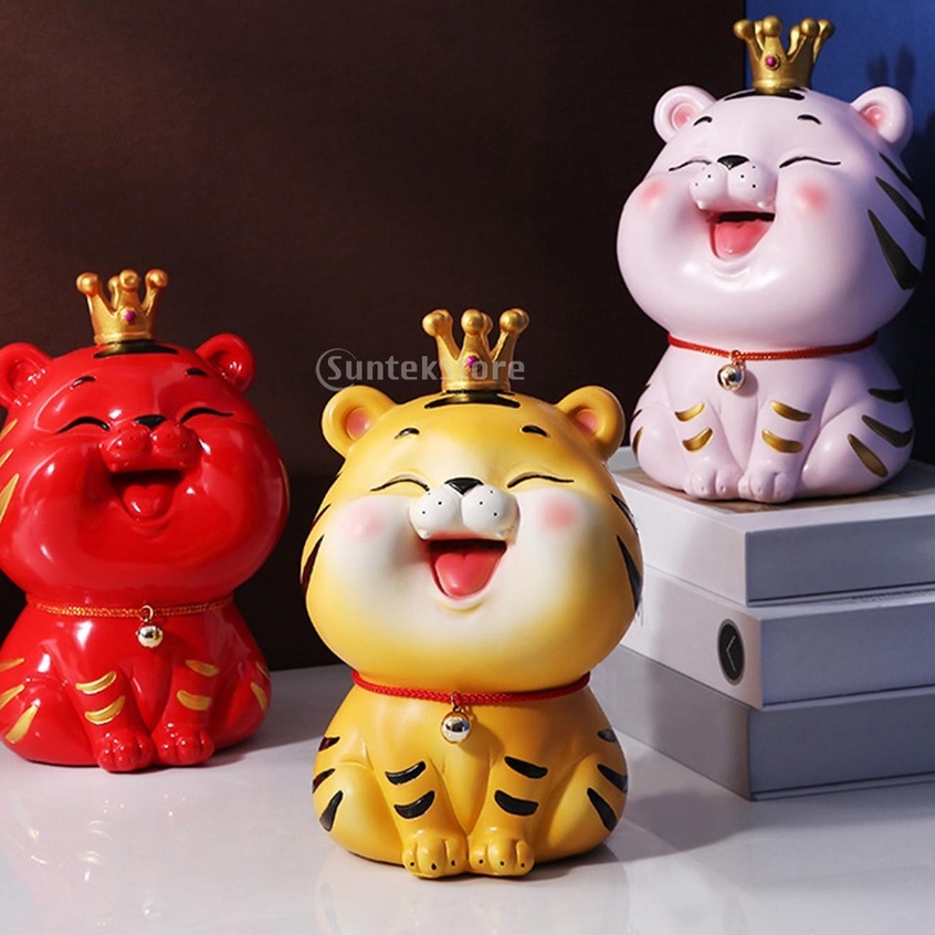 Ống heo tiết kiệm hình con hổ dễ thương linh Vật Trang Trí Năm Mới Hổ