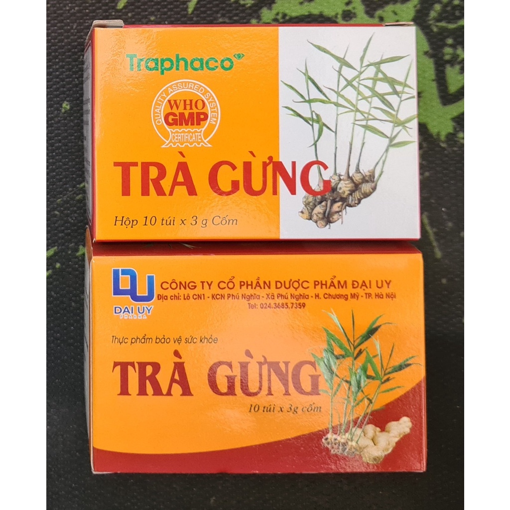 Trà Gừng (Hộp 10 gói) - Hỗ trợ điều trị trong trường hợp đầy hơi, khó tiêu, cảm lạnh, hạ huyết áp