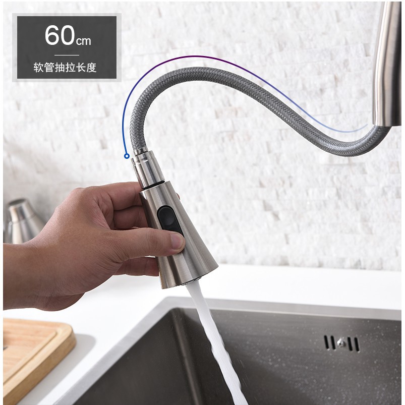 Vòi rửa chén bát NÓNG LẠNH STN407 thiết kế dây kéo rút SIÊU TIỆN LỢI chất liệu inox sus304 chống gỉ sét