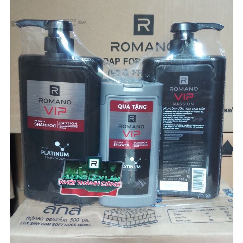 Dầu Gội ROMANO VIP 650g Tặng Sữa tắm 150