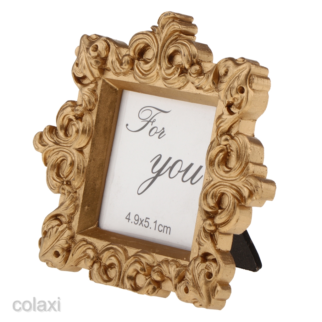 Novelty Vintage Gold Resin Picture Photo Frame Birthday Party Table Place Card Home Table Decorations 9 x 10cm